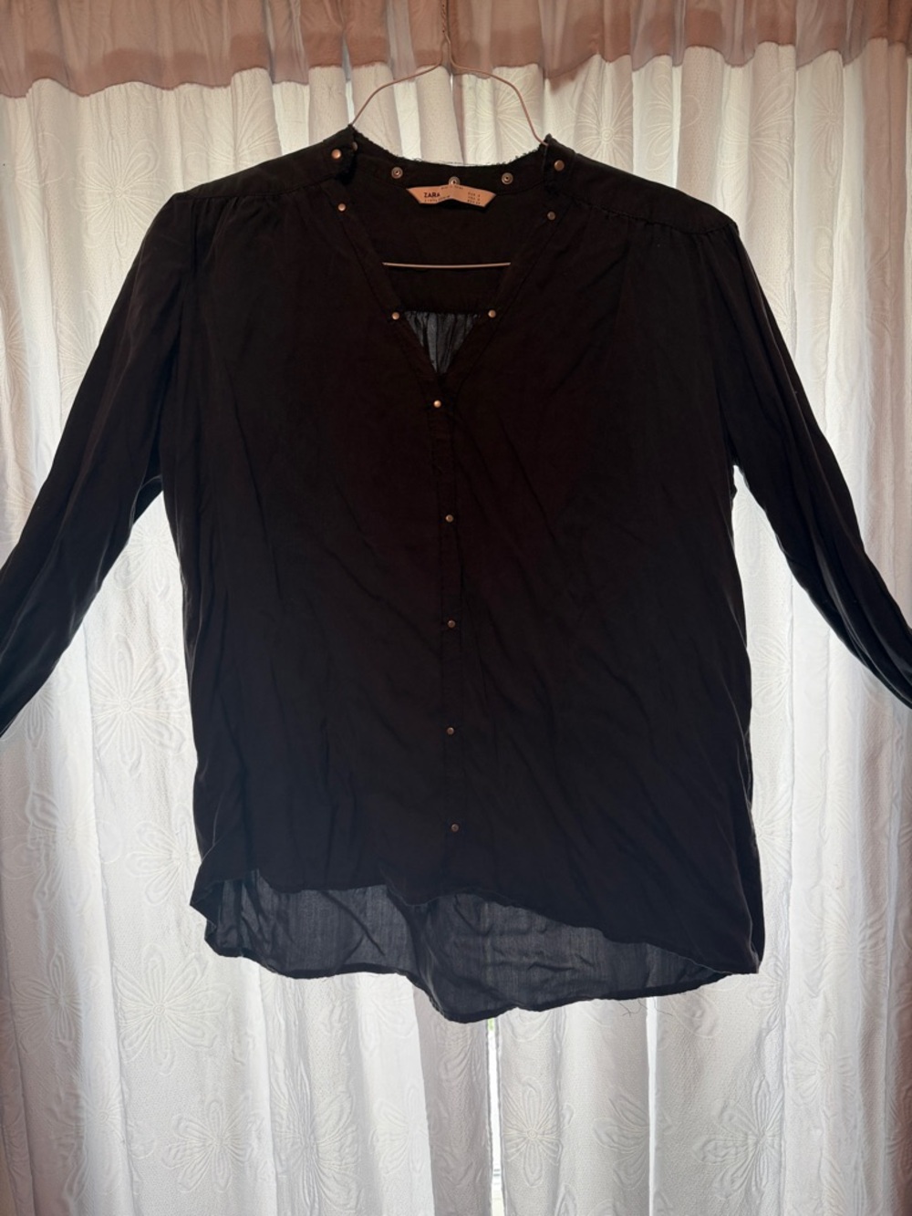 Zara Black Women's Studded Lightweight Blouse
